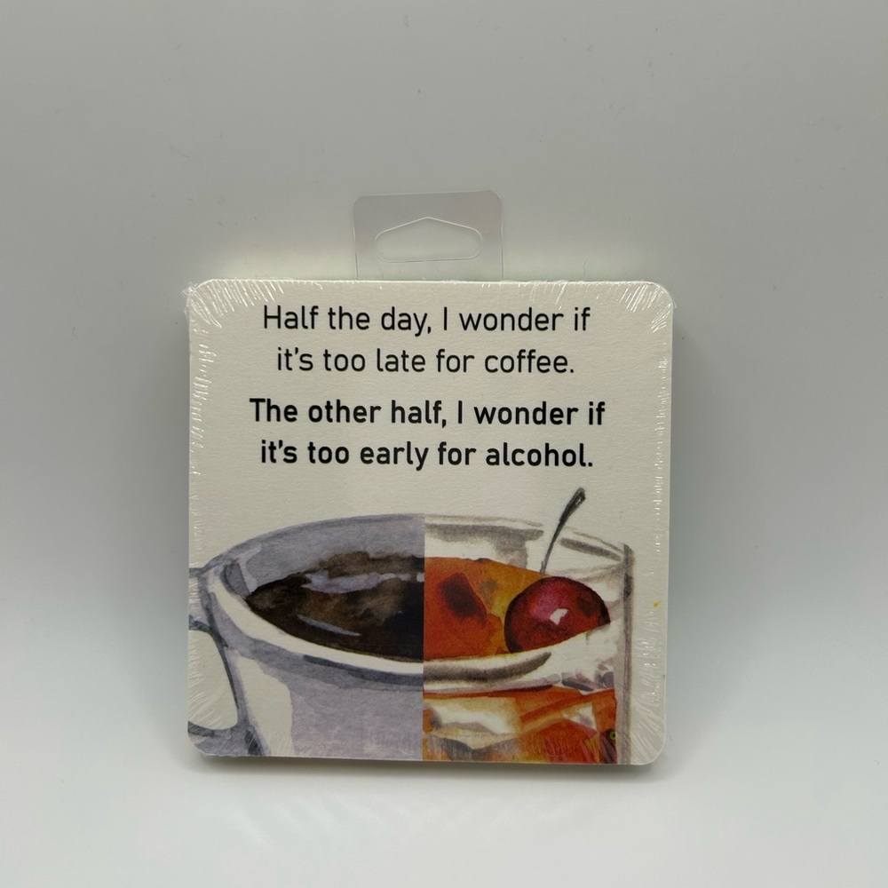 Humorous Alcohol/Coffee Coasters (pack includes 6 paper coasters)